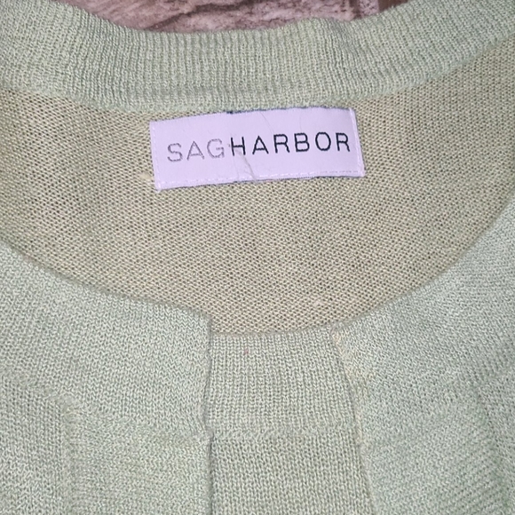 Sag Harbor Mint Green Knit Top Attached Cardigan - Picture 2 of 4